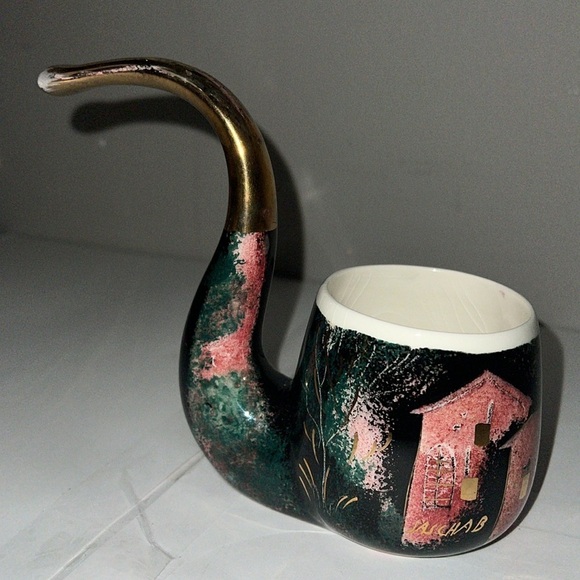 Sascha Brastoff Signed Large Hand Painted Ceramic 2.75” tall Houses Motif - Picture 2 of 8